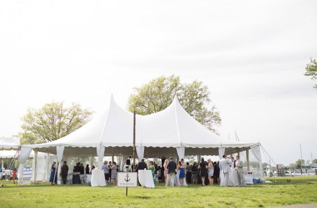 Tented event at the Marina Clubhouse