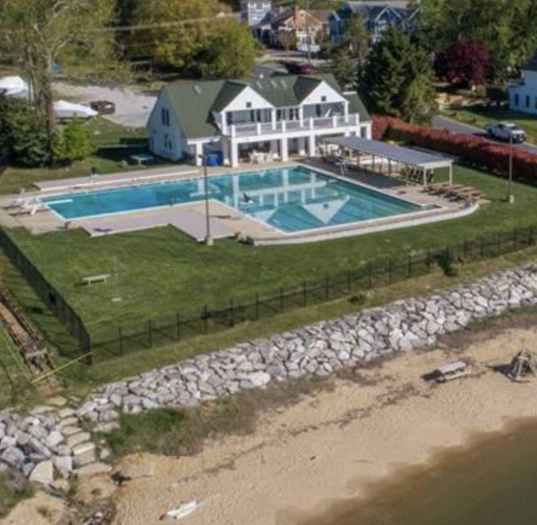 Aerial view of the Bay Ridge pool overlooking the Chesapeake